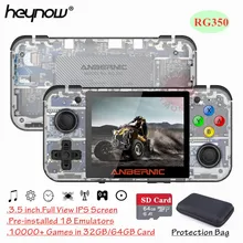 HEYNOW RG350 Ретро игровая консоль 3,5 дюймов ips экран 32G/64G 10000+ игры 18 эмуляторов Linux система портативный игровой плеер лучший подарок