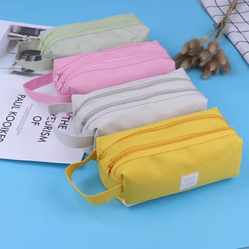 

Large double zipper pencil case pencil bag school offices stationery supply 1PCS