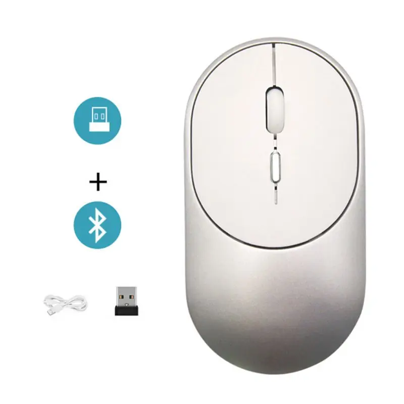 

Ultra-thin Wireless Mouse Bluetooth 5.1+2.4G Dual Mode Gaming Optical Mice R2JB
