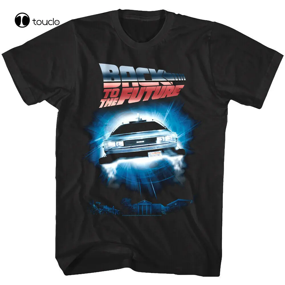 Torna Al Futuro Dmc Delorean Flying Car Maglietta Da Uomo Time Machine Clock Top Tee Shirt