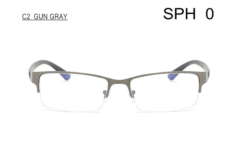 GUN GRAY (0) Очки по рецепту для близорукости SPH-0,5-1-1,5-2-2,5-3-3,5-4-4,5-5-5,5-6 для женщин и мужчин полуоправа для близоруких F122 - Цвет оправы: GUN GRAY (0)