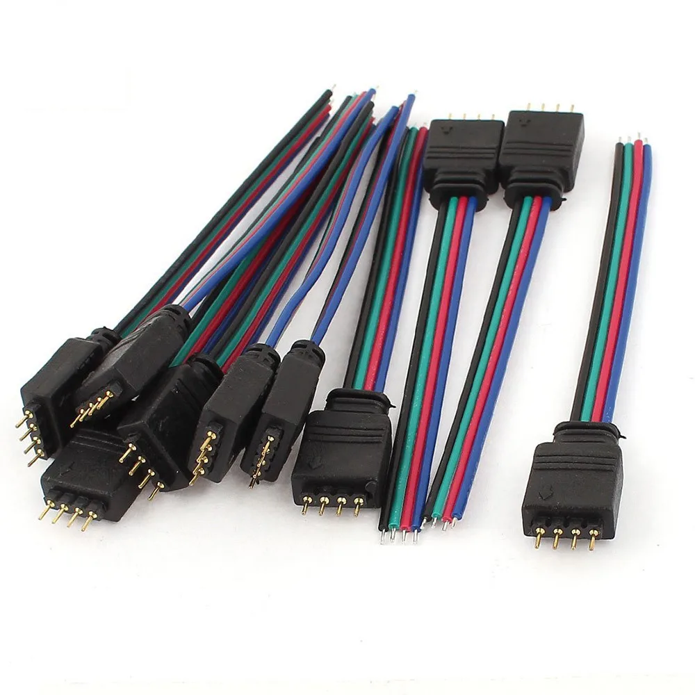4pin UL 22AWG Кабельный соединитель с проволокой 10 см Бесконтактный мужской тип 4