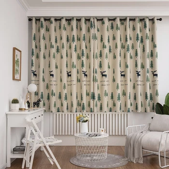 

Elk Print Curtains Modern Treatments Drapes Window Panel Room For Blackout Living Bedroom Children's Curtains Kitchen Curtain