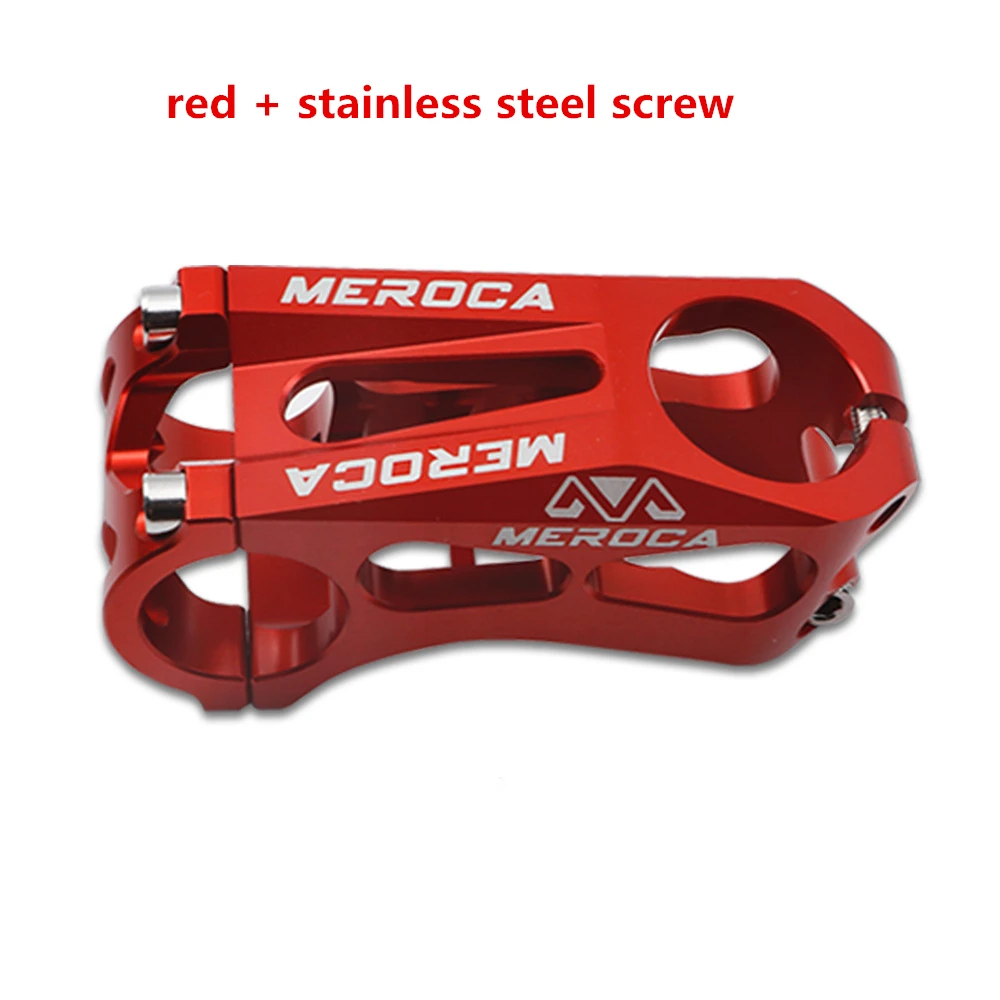 red stainless screw MEROCA модифицированный K/S велосипед ультра светильник с ЧПУ отрицательный 17 градусов 60 мм ручка детский баланс скольжения велосипедный стержень - Цвет: red stainless screw