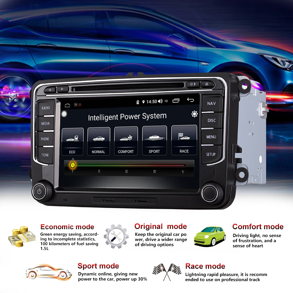 Clearance Car Multimedia player 2 Din Android 8.1 Car DVD For Volkswagen/Golf/Polo/Tiguan/Passat/CC/SEAT/leon/Skoda/EOS Radio 7" 2