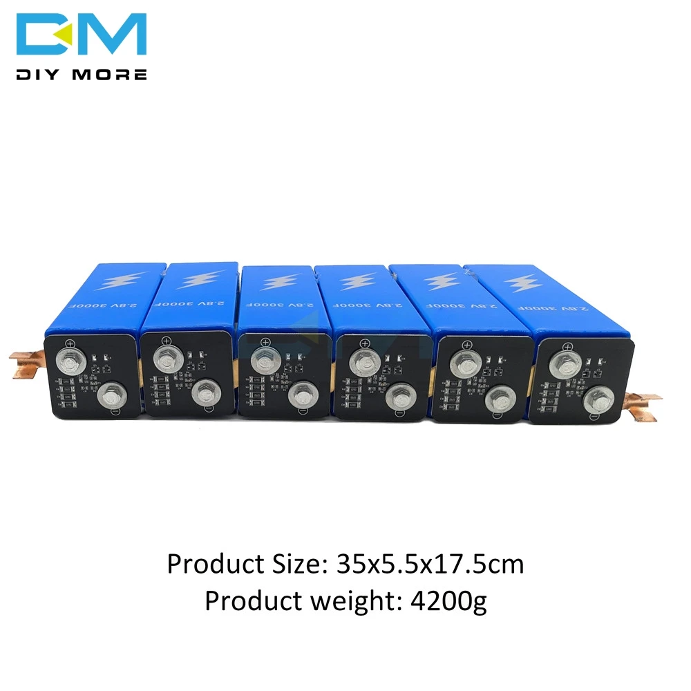 Diymore супер фарадный конденсатор с алюминиевой крышкой, 16,8 V 500F ультраконденсатор 6 шт. 2,8 V 3000F автомобильной выпрямитель с защитой борту модуль