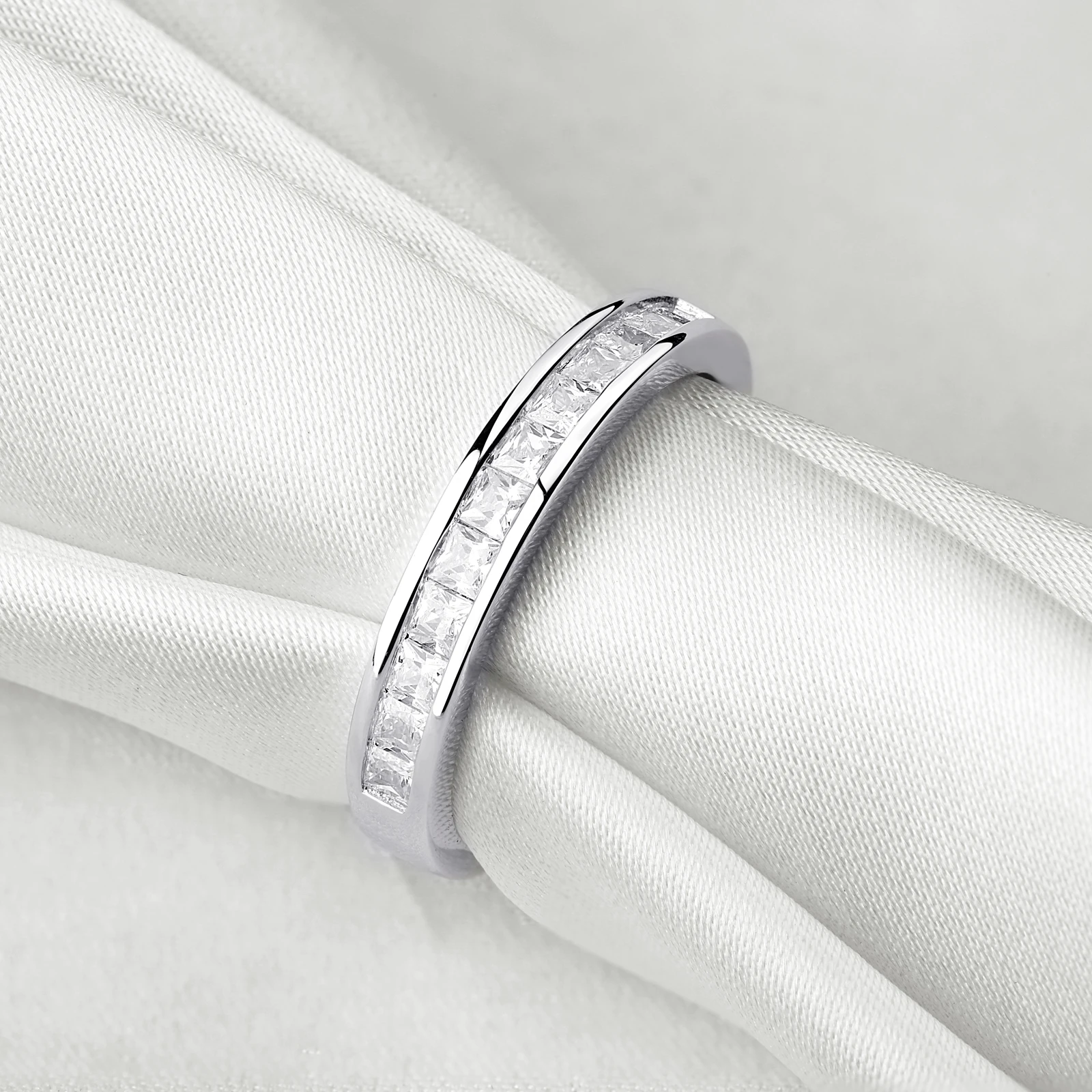 Обручальное кольцо Newshe из стерлингового серебра 925 пробы для женщин, кольца вечности с фианитом AAA