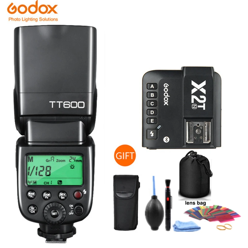 Godox TT600 2,4G Беспроводная вспышка GN60 Master/Slave camera Speedlite X2T триггер для Canon Nikon sony Pentax Olympus Fuji Lumix - Color: TT600 and X2T