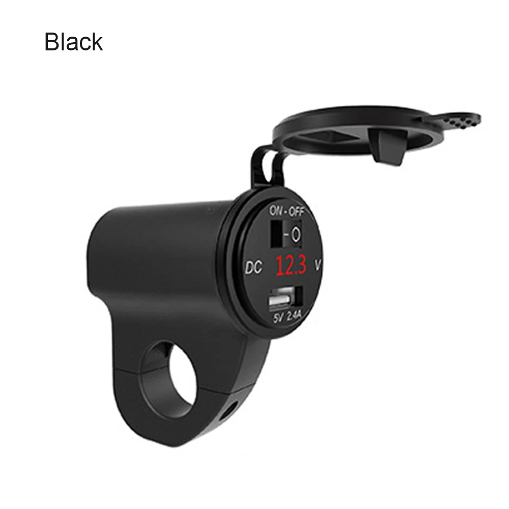 B Мотоциклетные USB зарядные устройства цифровой дисплей Напряжение QC3.0 двойной USB Супер быстрая зарядка с выключателем питания гнездо прикуривателя - Цвет: B