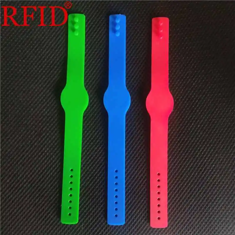 ID 125 кГц EM4100 только для чтения водонепроницаемый браслет RFID силиконовый ремешок-браслет для контроля доступа синий зеленый красный Быстрая 5 шт