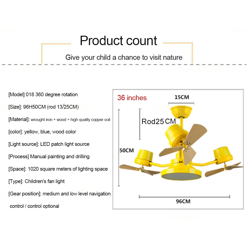 Creative Rotating Ceiling Fans With Lights Yellow Blue Led Lamp