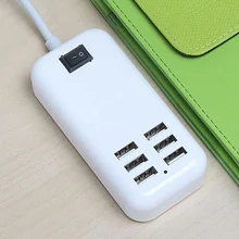 Быстрый Телефон Зарядное устройство 20 Вт USB Мощность адаптер 6-Порты зарядка через usb станция розетка с 1,5 м кабелем EU Plug для смартфонов и планшетов и так далее