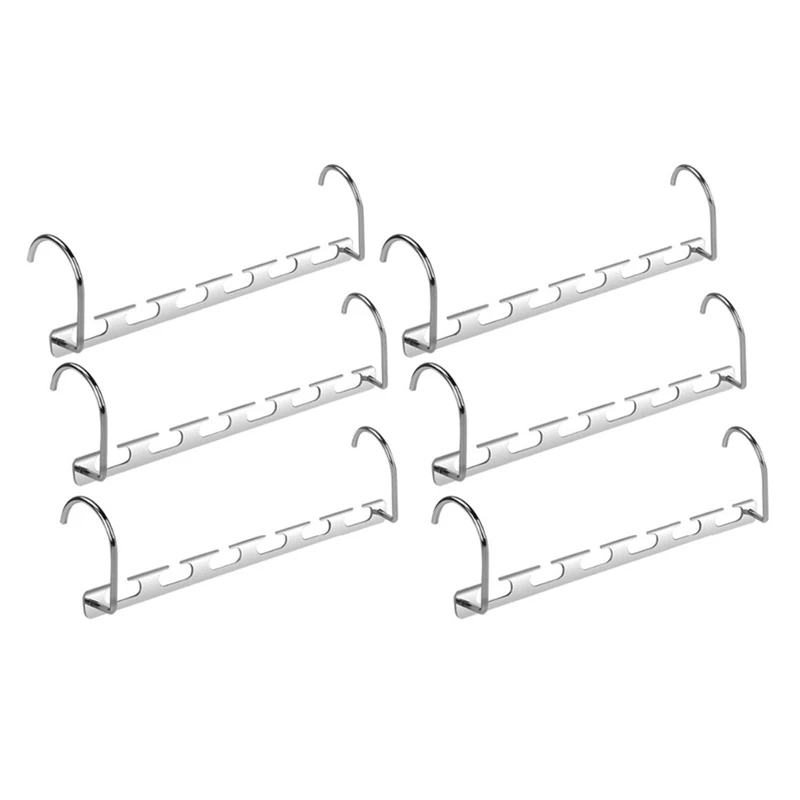 

ABLA 6pcs Wardrobe Closet Bar Clothes Coat Hanger Organizer Wonder Hanger Multifunctional Metal Cascading Organiser for Space Sa