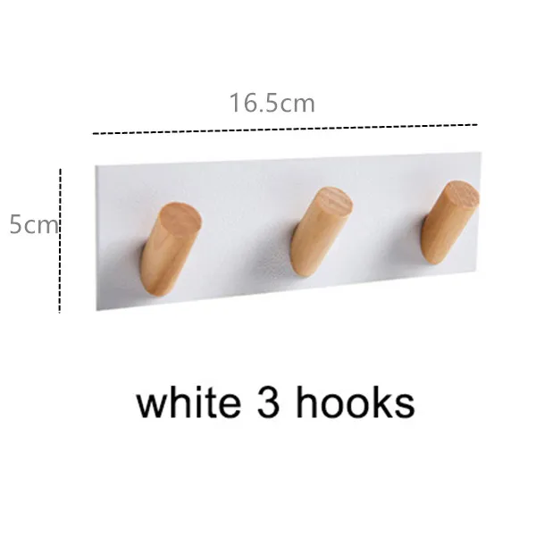 White 3 Hooks Деревянный настенный крюк нордический Настенное крючки для полотенец Вешалка для одежды вешалка для полотенец Ключевые крючки Дверные крючки крючок для ванной Минималистский Домашний Декор Дверная вешалка - Цвет: White 3 Hooks