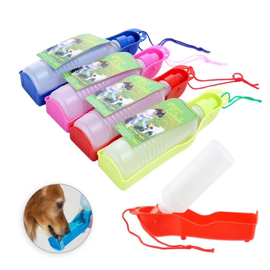 250ml/500ml Pet Dog Water Bottle Plastic Portable Water Bottle Pets Outdoor Travel Drinking