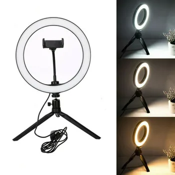 

12W Dimmable 10'' inch Selfie LED Ring Light Lamp with Tripod Stand Photo Video Portable Studio Camera Phone Studio for Youtube