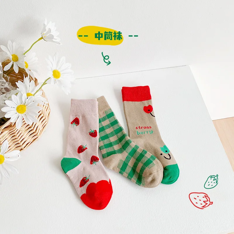 3pairs/lot Ins New Fashion Baby Socks 1-8 Years Children Boys And Girls Socks Fashion Knit Children