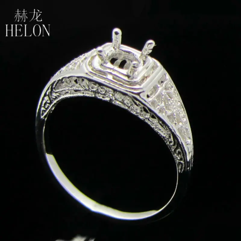 HELON, 5 мм, круглая огранка, Стерлинговое Серебро, 925, Винтаж, обручение, гравировка, полукрепление, кольцо, установка, потрясающие, необычные, Женские Ювелирные изделия