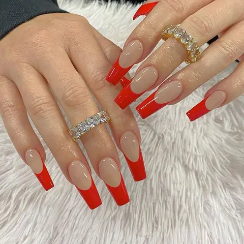 fake nail with design Detachable Pink Cloud Coffin False Nails Wearable Ballerina Fake Nails Full Cover Nail Tips