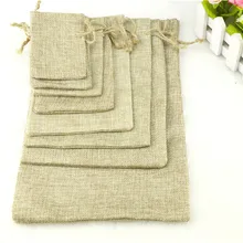 1PC(11 Sizes) Linen Jute Drawstring Gift Bags Sacks Party Favors Packaging Bag Wedding Christmas Candy Gift Bags Party Supplies