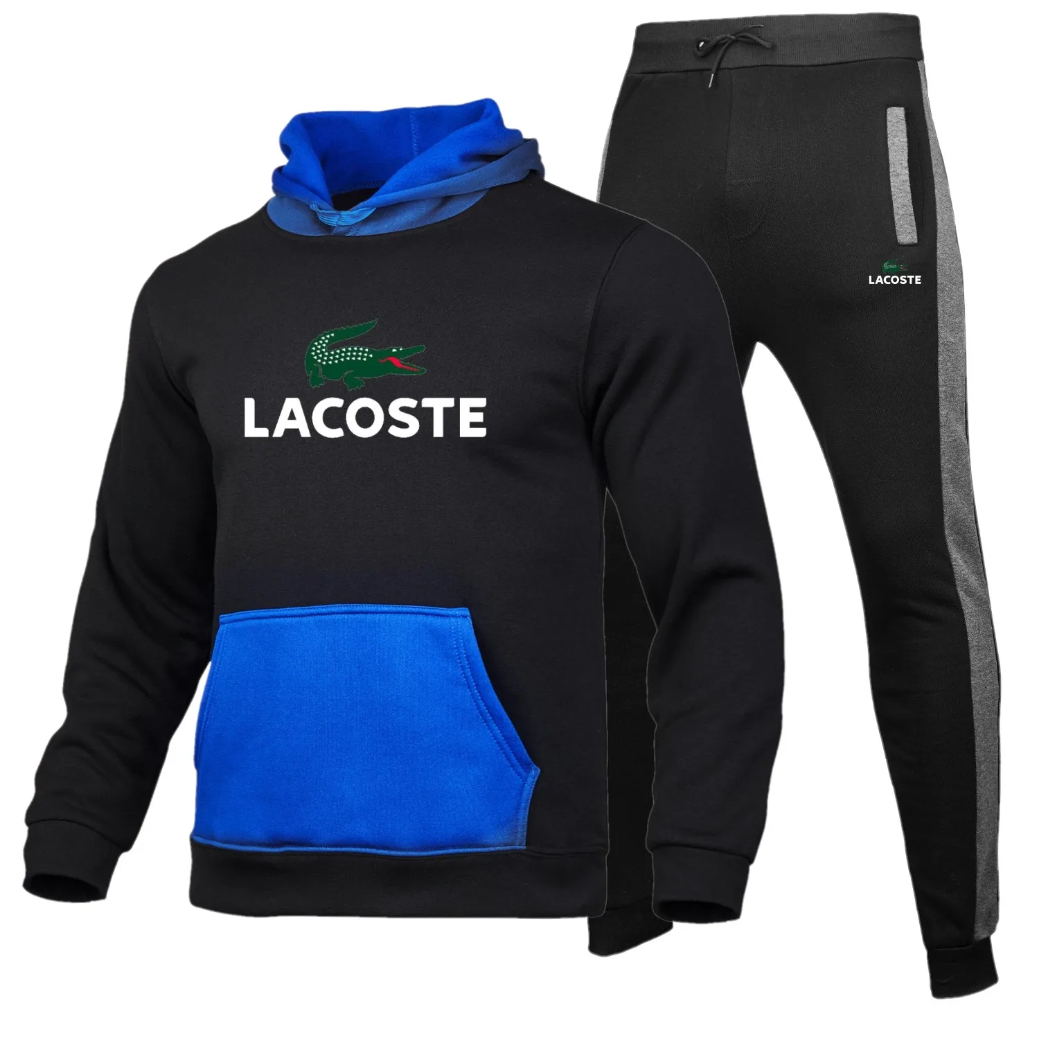 Lacoste- Men's Sportswear Sets 2020 Autumn Winter Hooded Thick Male Casual Tracksuit Men 2 Piece Sweatshirt + Sweatpants Set Lacoste- Men's Sportswear Sets 2020 Autumn Winter Hooded Thick Male Casual Tracksuit Men 2 Piece Sweatshirt + Sweatpants Set