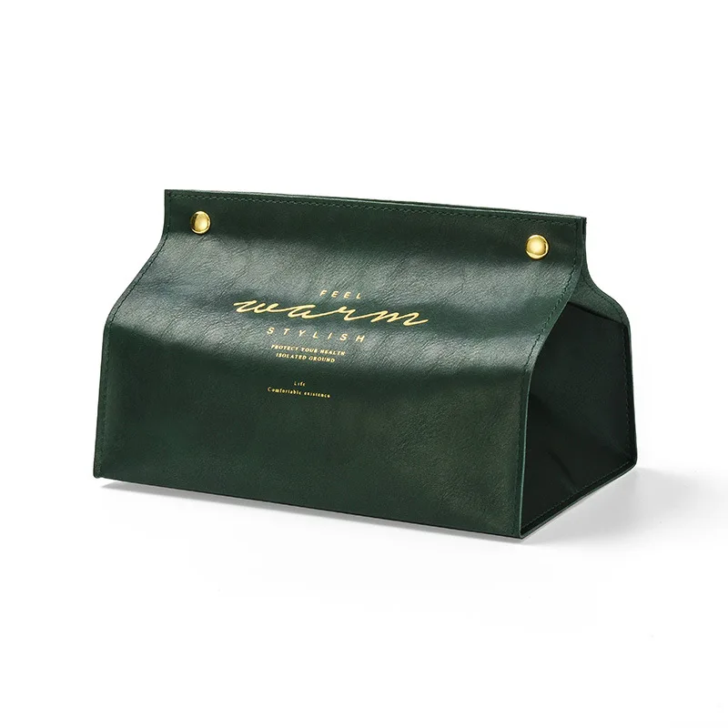 Домашний держатель для салфеток Nakin из искусственной кожи, чехол для салфеток, складной держатель для салфеток, бумажный диспенсер с буквенным принтом, коробка для салфеток для офиса - Цвет: Green