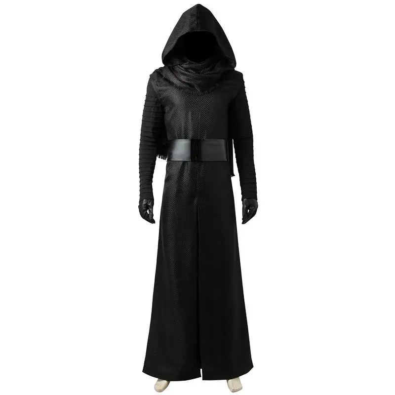 Год Звездные войны The Force Awakens Kylo Ren черный маскарадные костюмы Маска Рыцарь Джедай длинный халат плащ для мужчин на заказ Хэллоуин - Цвет: Full Set