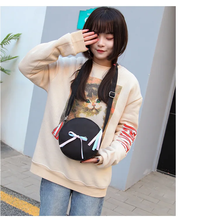 Student bag summer bow five piece set high school student bag Korean version large capacity Middle School Student Backpack