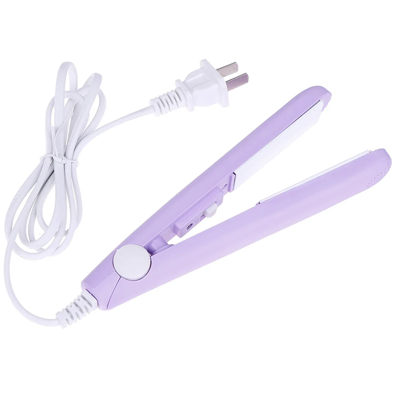 1PC Mini Hair Straightener Flat Iron Curling Hair Beard Straightener Comb Hair Crimper Curling Iron Hair Straightener Brush NEW - Цвет: Фиолетовый