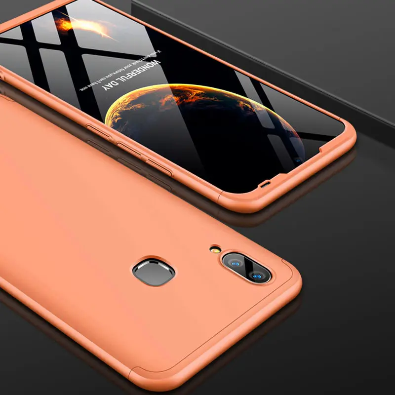 Vivo Y91 Y93 Y95 360 чехол 360 градусов полный чехол матовый чехол для Vivo Y 91 93 95 VivoY95 VivoY93 противоударный чехол со стеклянной пленкой
