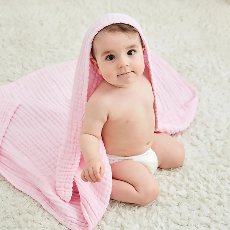 Newborn Muslin Blanket Infant Baby Organic Cotton 6 Layers Gauze Bath Towel Bebes Swaddle Blankets Hold Wraps