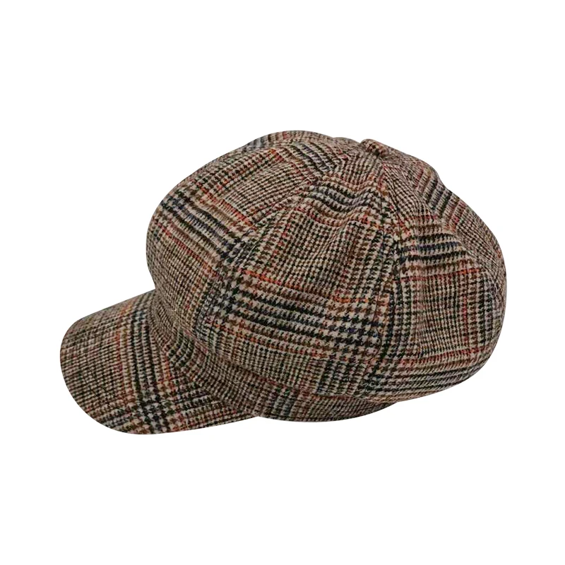 Лидер продаж, женская кепка Newsboy, берет, берет в стиле винтаж, однотонные зимние коричневые теплые шапки для женщин, восьмиугольные шапочки для женщин