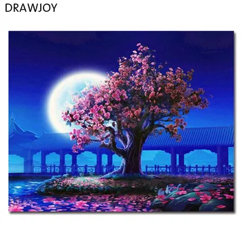 

DRAWJOY Framed Landscape Picture Diy Oil Painting By Numbers Canvas Painting Home Decor For Living Room 40*50cm GX5376