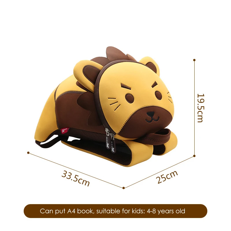 2023 New Children School Backpacks Cartoon Lion Kids School Bags for Girls Boys Toddler Child Animals Backpacks Mochila Escolar 2