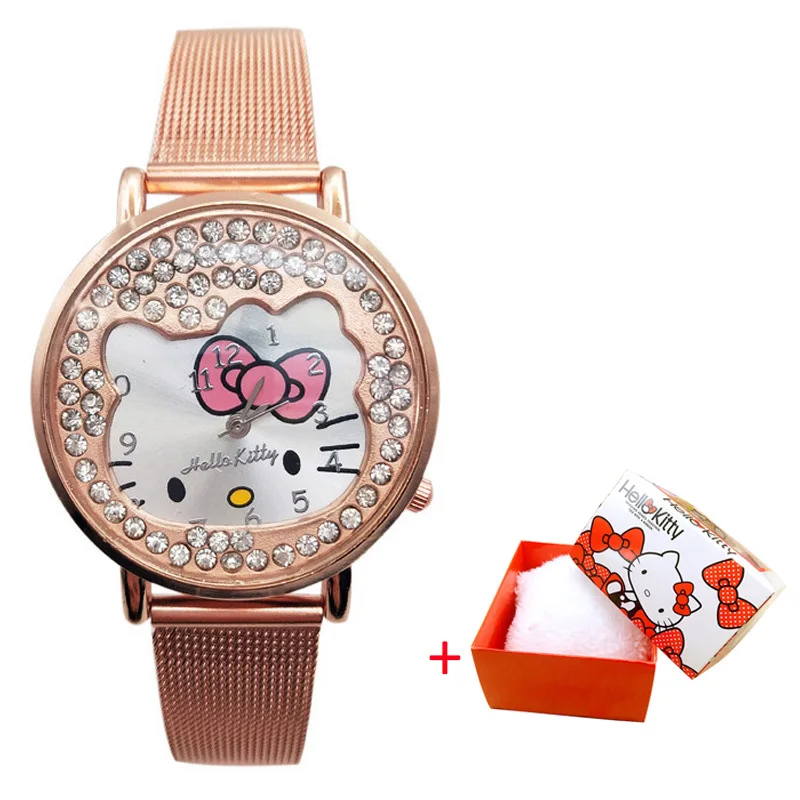 hello kitty children watch stainless steel strap diamond children watch student cartoon watch fashio