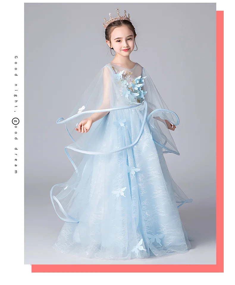 CHILDREN'S Dress Princess Dress Girls Puffy Yarn Little Girl Western Style Performance Wear Flower Boys/Flower Girls Host Piano