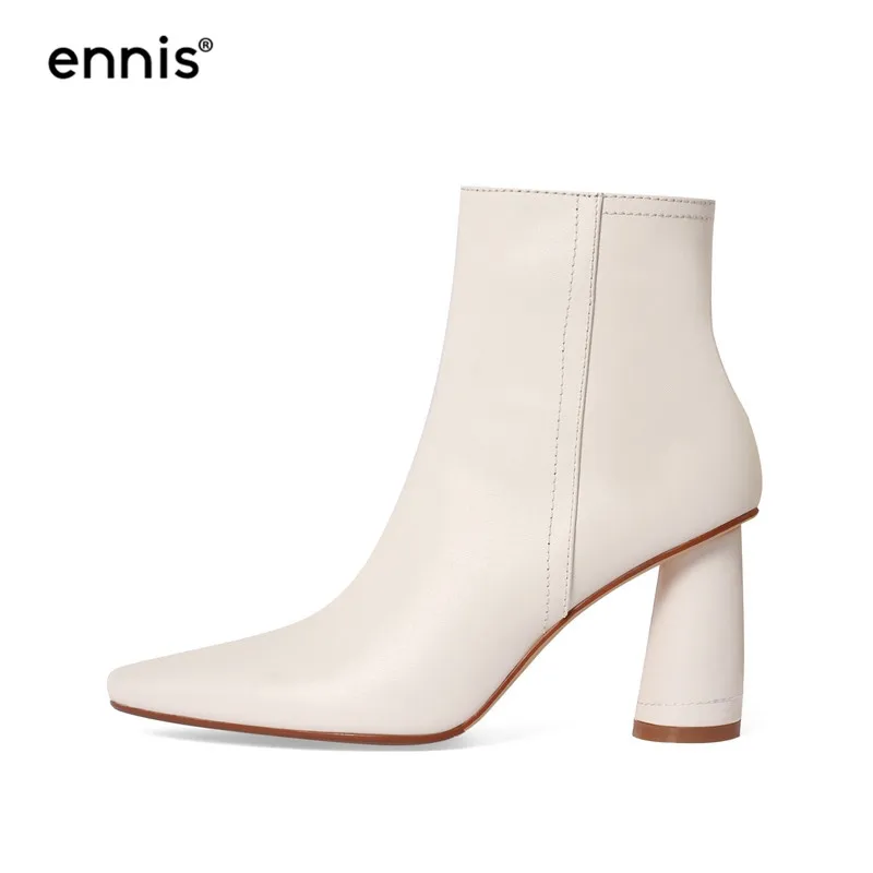Женские ботильоны на высоком каблуке ENNIS ботинки из натуральной кожи с острым