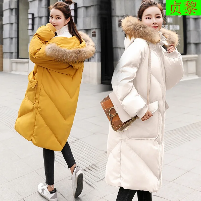 

2018 Winter New Style WOMEN'S Dress Korean-style down Jacket Cotton-padded Clothes Mid-length Students Hooded Loose-Fit BF Cotto