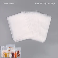20/50Pcs/lot Thick 0.16mm High Clear PET Zip Lock Bags Food Self Sealing Package For Sugar Candy Coffee Dried Fruits Flower