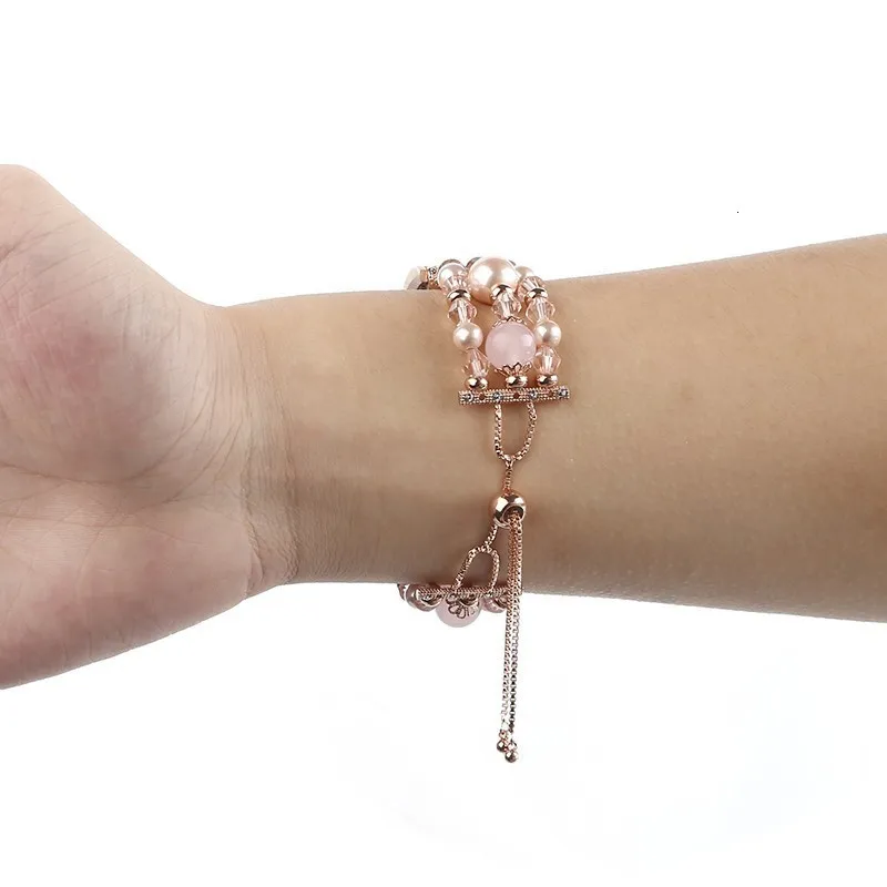 Регулируемый группы мода хрустальные бусины женские Девушки замена Браслет ремешок для fitbit Change2 ручной работы часы браслет