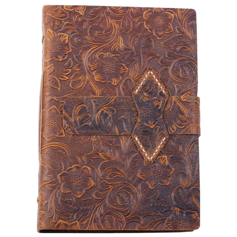 

Vintage Handmade Leather Diary Notebook Sketch Travel Diary Blank Writing Paper Notebook Gift Stationery
