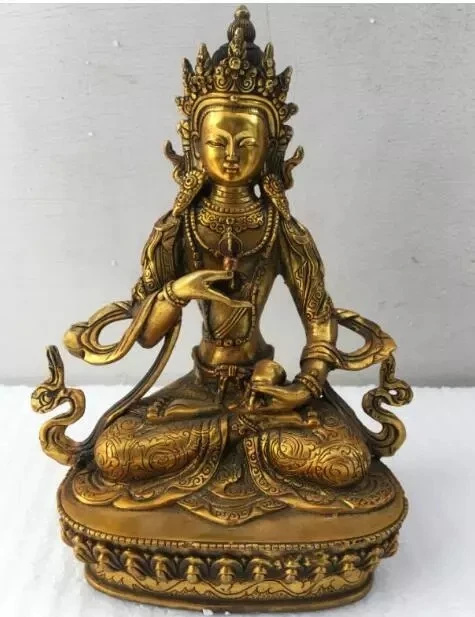 

Estatua de cobre de latón tibetano, estatua de buda Vajradhara de bronce de 8,4 "H