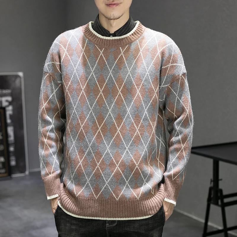 

2019 New Sweater Men Long Sleeves Autumn Winter Pullover Knitted O-Neck Plus Asian Size 5XL