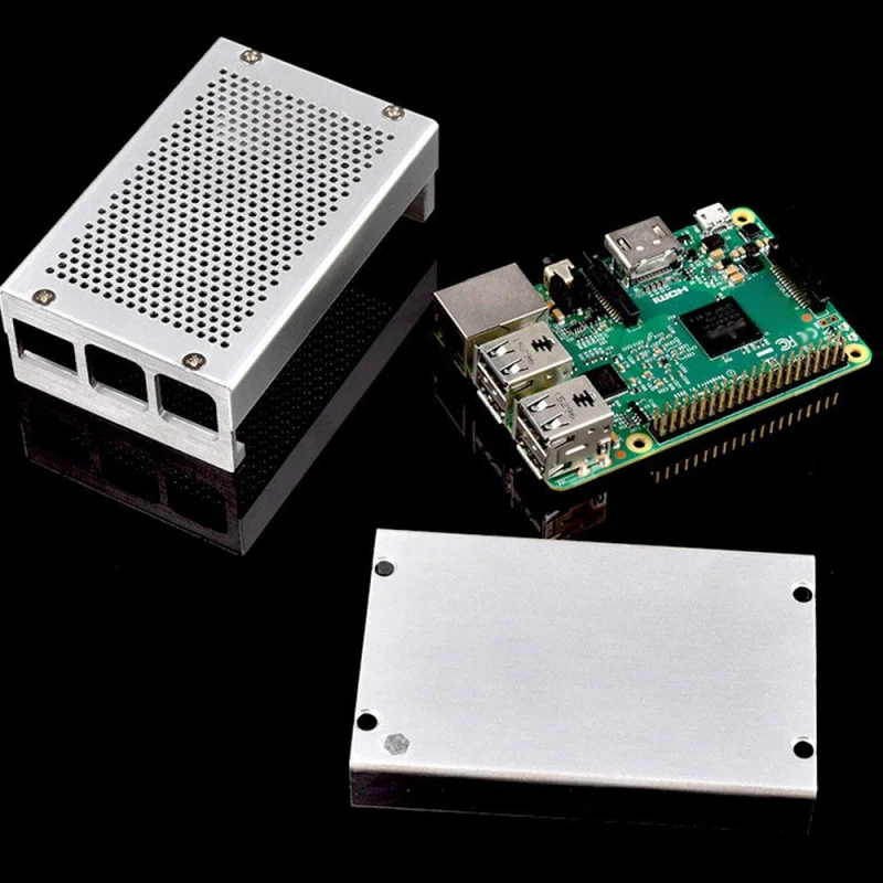 Прочный теплоотвод высококачественный алюминиевый корпус/коробка для Raspberry Pi 3/Pi 2 Модель B+ серебристый металл