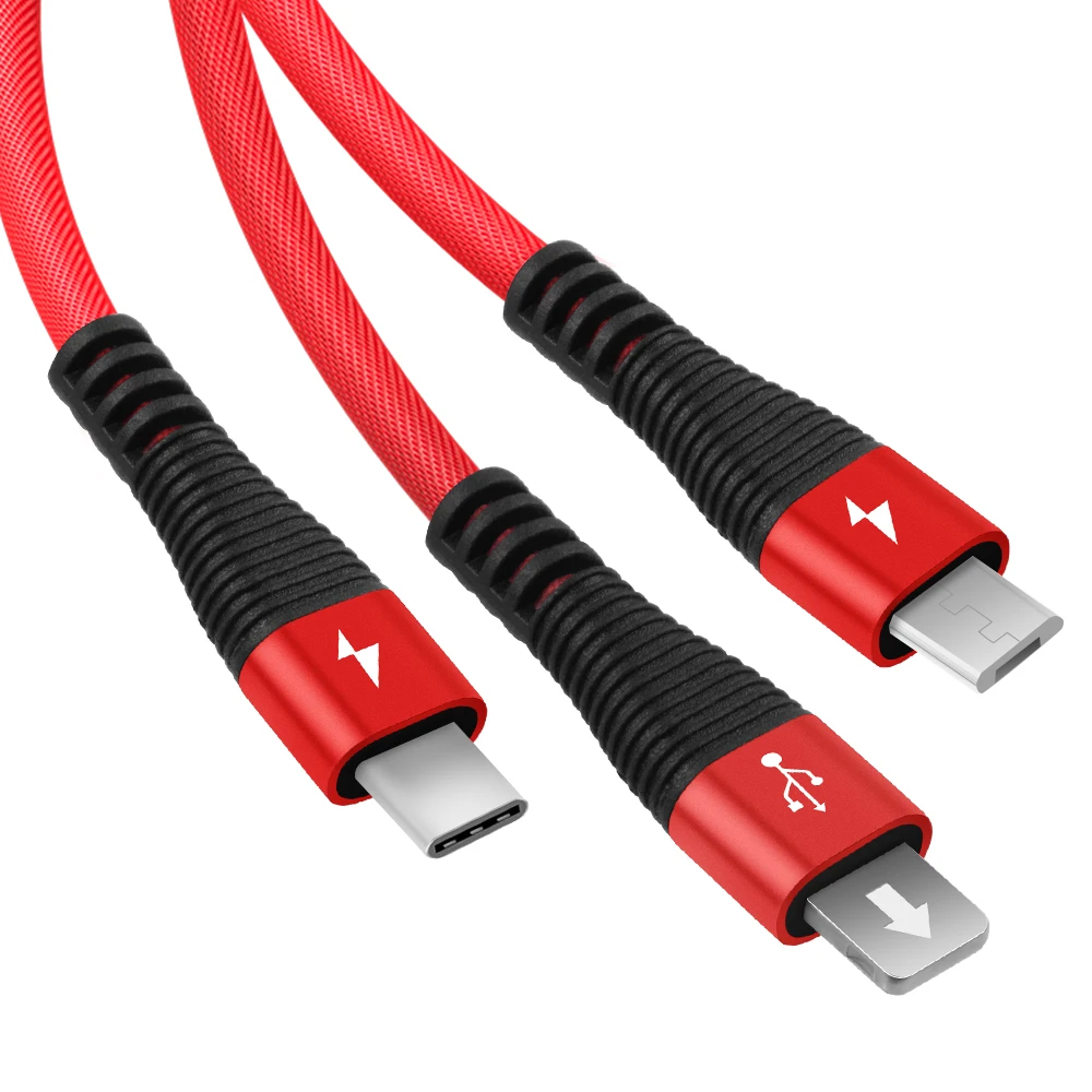 3 в 1 usb-кабель для зарядки samsung заряднеое устройство для Xiaomi type C USB строка данных для huawei Micro USB кабель для iPhone