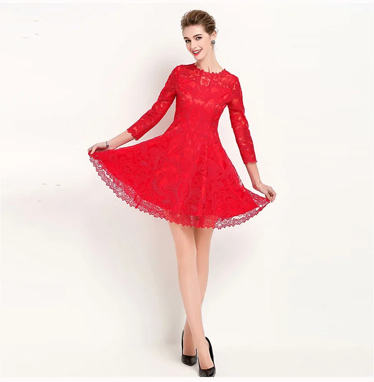 BacklakeGirls Robe De Soiree Мини кружевные вечерние коктейльные платья с рукавами три четверти на молнии сзади