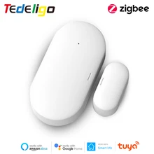 Tuya zigbee janela detector de porta vida inteligente sensor controle remoto sem fio voz trabalho com ponte gateway google casa alexa eco