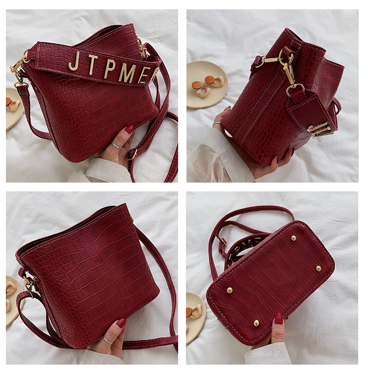 Stone Pattern Leather Crossbody Bags for Women Small Messenger Shoulder Bag Lady Handbag Letter Design Louis Brand Handbags