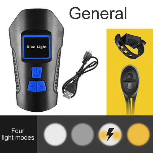 Normal blue Велосипедный светильник Usb Перезаряжаемый светодиодный светильник для передней вспышки Водонепроницаемый одометр велосипедный Звонок динамик с рупорным кодом Таблица - Цвет: Normal blue