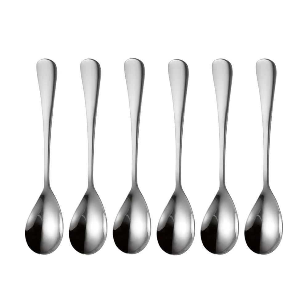 

6 Pcs Kitchen Tableware Coffee Stirring Spoon Teaspoons Stainless Steel Mixing Scoop Long Handle Coffee Tea Drinking Tools